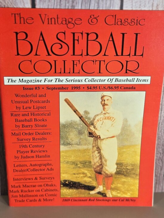 Baseball Collector Other - Vintage Baseball Collector Magazine Issue 3 Sept 1995 Cal McVey Cincinnati Reds
